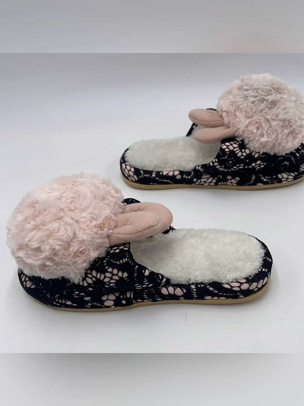 Dudutown Pink/Black Slippers - EU Size 28/29 (Approx. US Kids' Size 11.5-12)